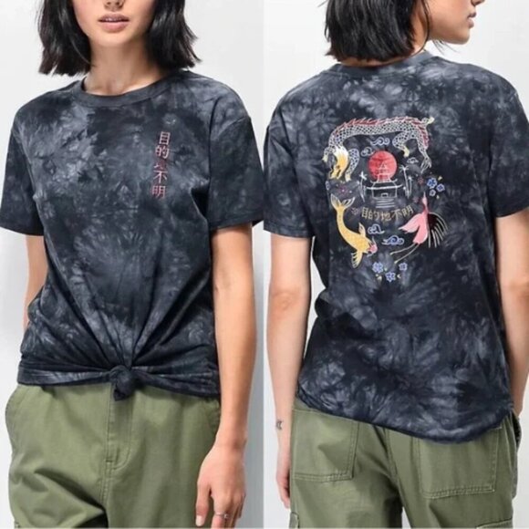 Empyre from Zumies Women's Sloane Dragon Black Tie Dye T-shirt Size Small - Picture 1 of 6